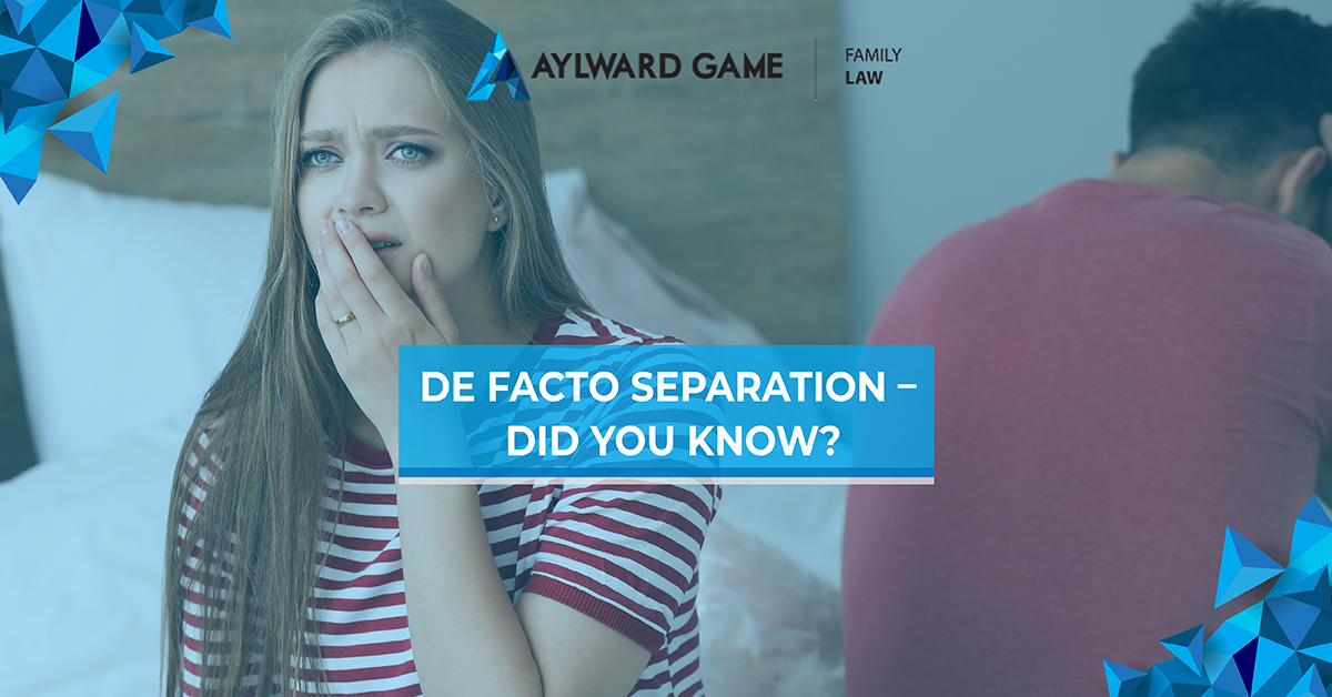 De Facto Separation – Did You Know?